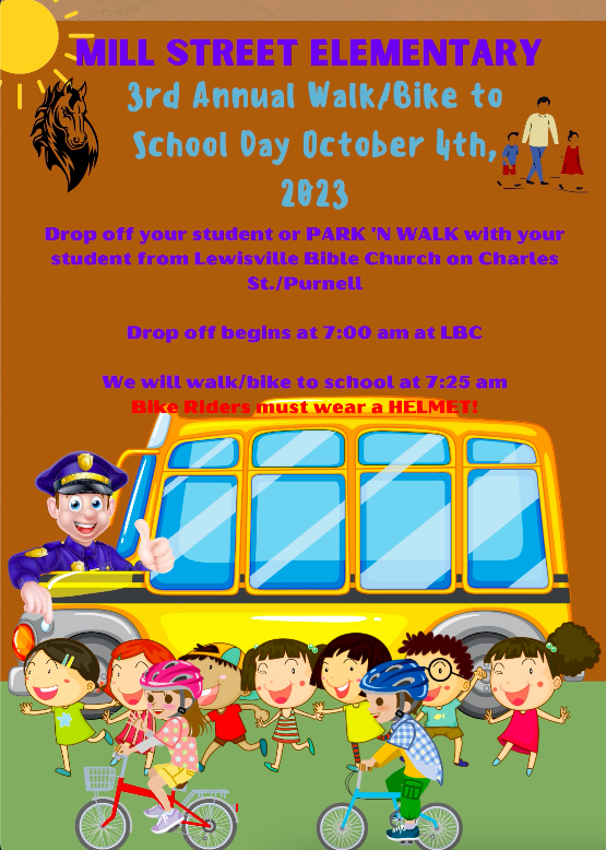  Walk/Bike to School Day Oct 4